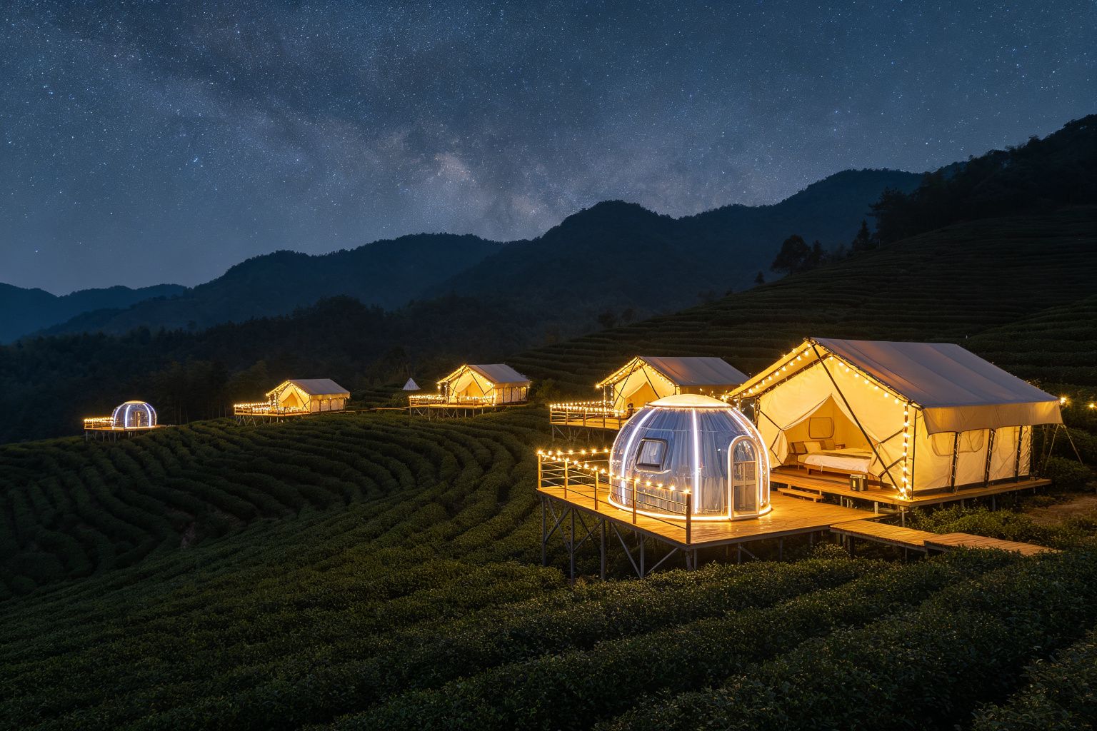 茅山森林世界茶田帐篷酒店